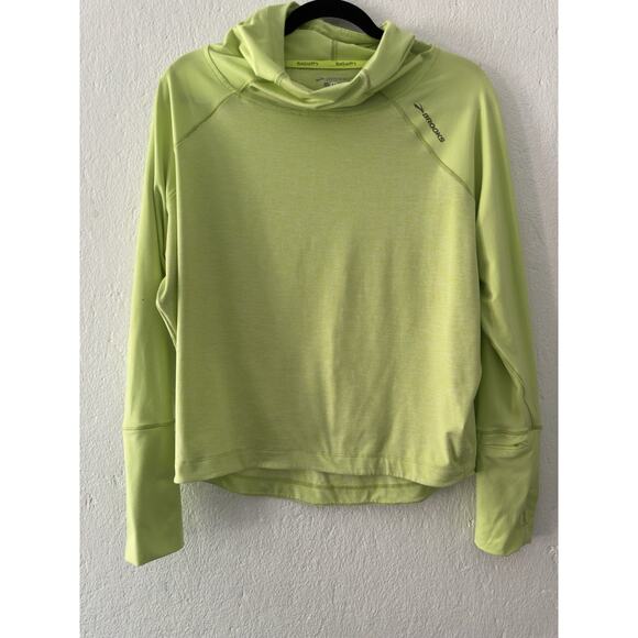 Brooks Women's Dash Running Hoodie Envelope Pocket Left Wrist Size XS Neon - Picture 2 of 11